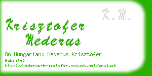 krisztofer mederus business card